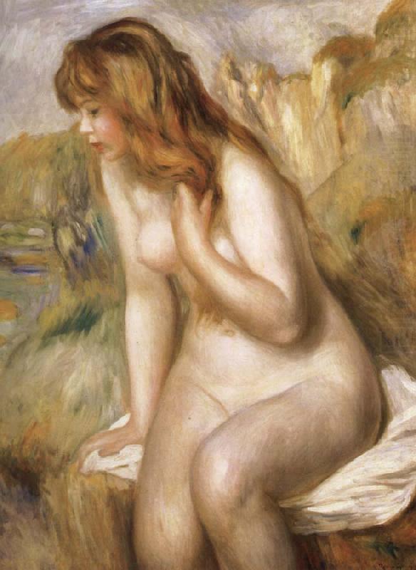 Bather Seated on a Rock, Pierre Renoir